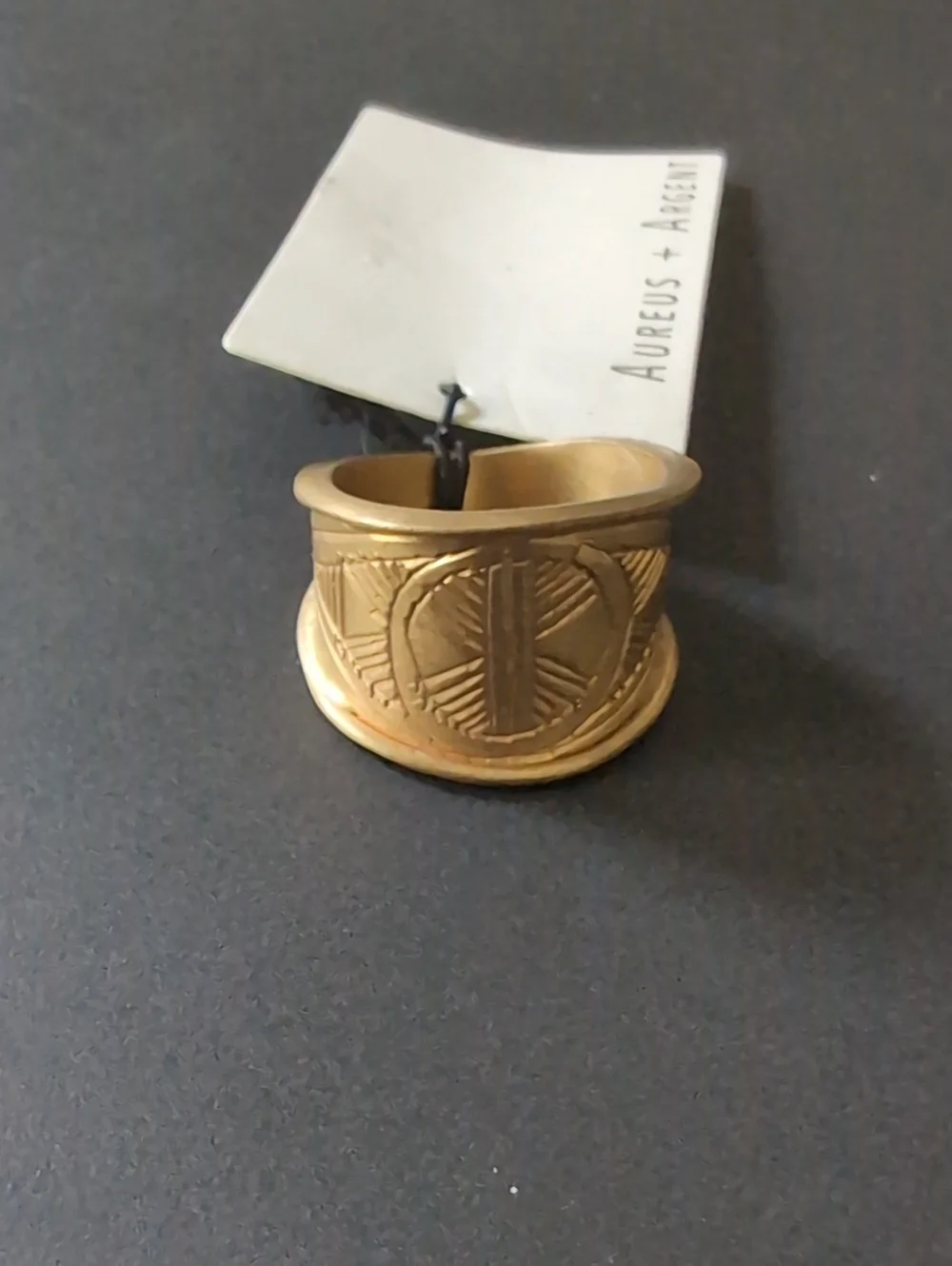 Asha Etched Ring Aureus + Argent - Size 7